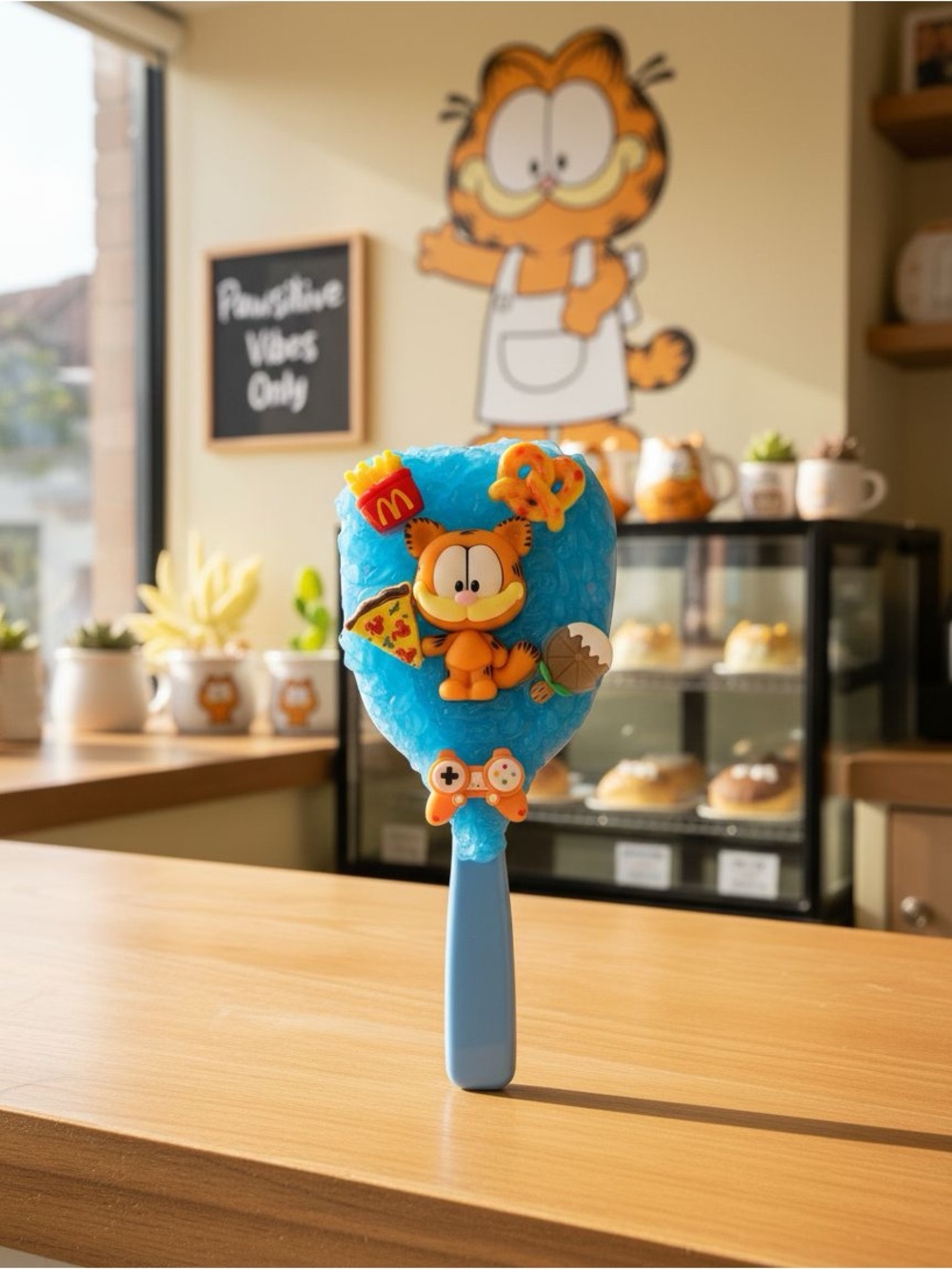 Hand Crafted Blue and Orange Garfield mirror